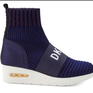 DKNY  Blue Wedge Sock Sneakers